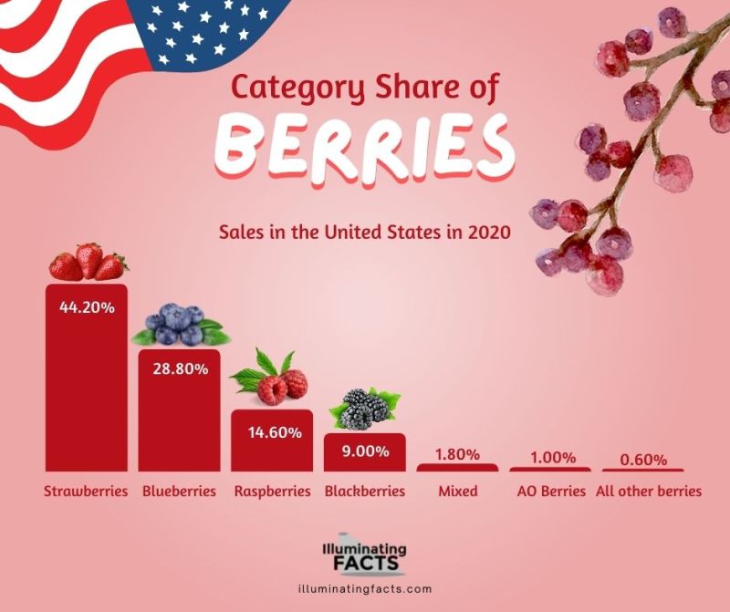 Category share of berries sales in the US in 2020