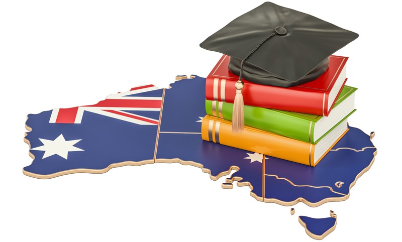 Education in Australia concept, 3D rendering isolated on white background