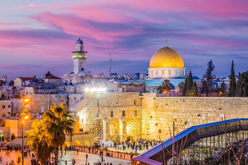 Jerusalem at dusk, from the Mount of Olives