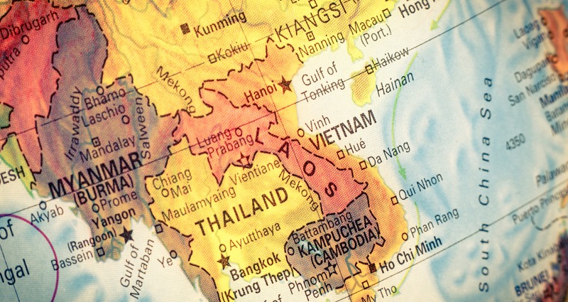 Map of Kampuchea,Cambodia