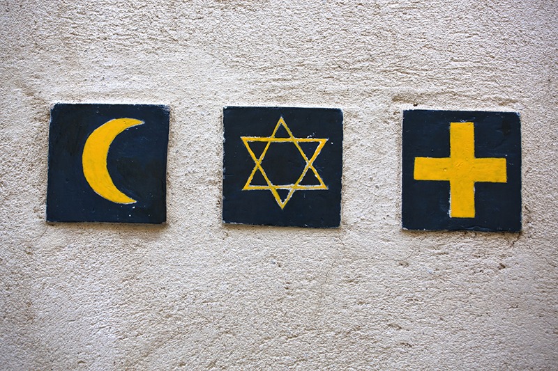 Three religious symbols