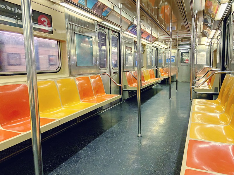 an empty train in New York City