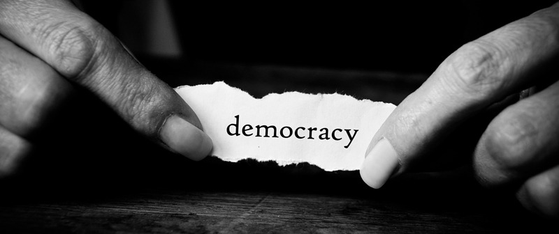 democracy typewritten on a piece of paper