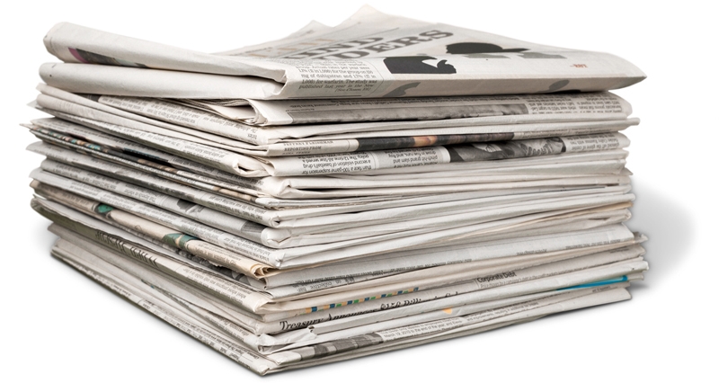 A stack of newspaper