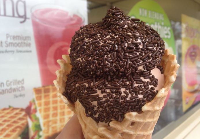 Chocolate soft-serve ice cream