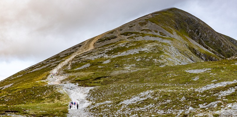 Croagh Patrick, trail, people going up the trail