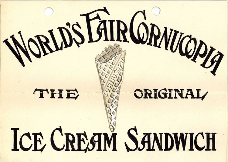 Ice Cream Cornucopia at the St. Louis World's Fair in 1904