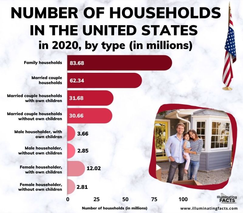 Number of households in the United States in 2020, by type(in millions)