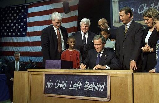 The signing of the No Child Left Behind Act