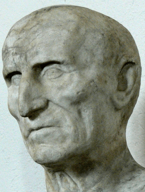 gray statue, a head of Galba