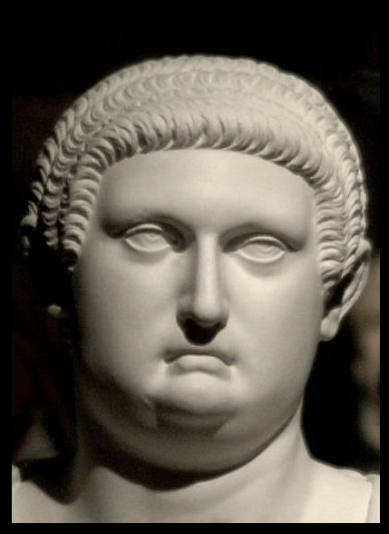 a white statue, a head of Otho
