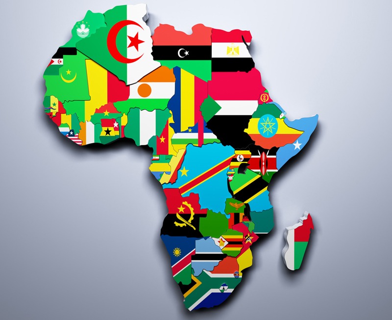 map of Africa with flags