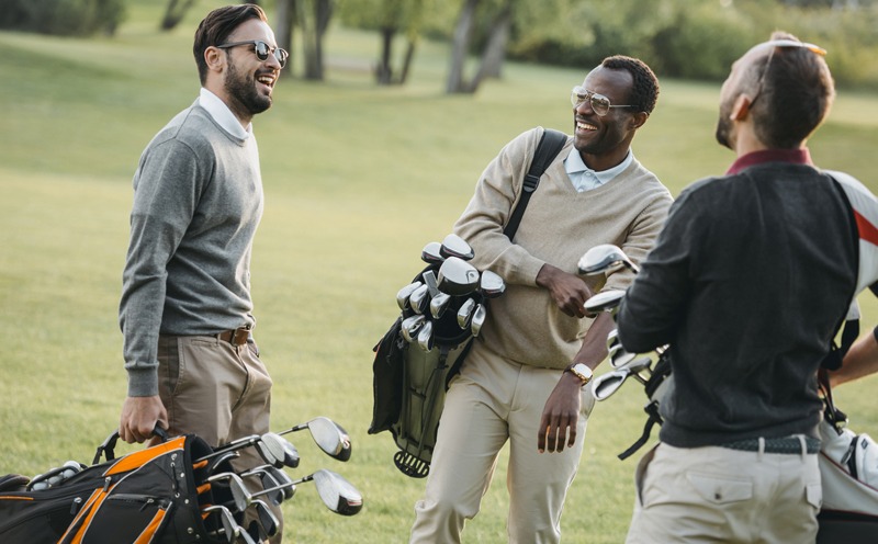 multi-ethnic golf players