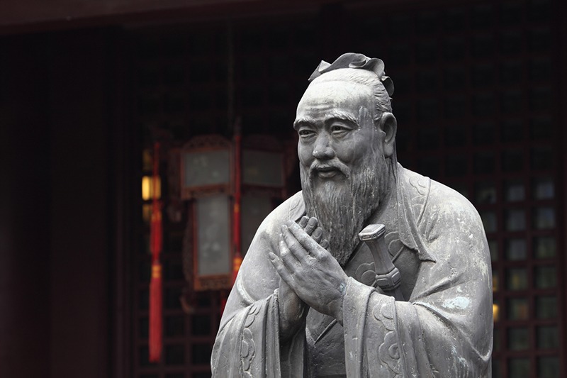 statue of the great philosopher Confucius in Shanghai