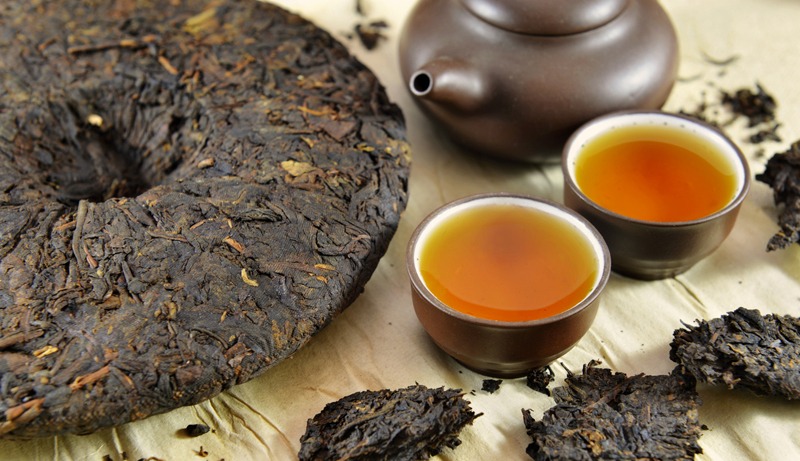 two cups of Chinese Pu-Erh tea