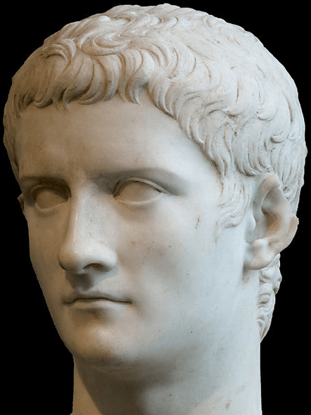 white statue, head of Caligula