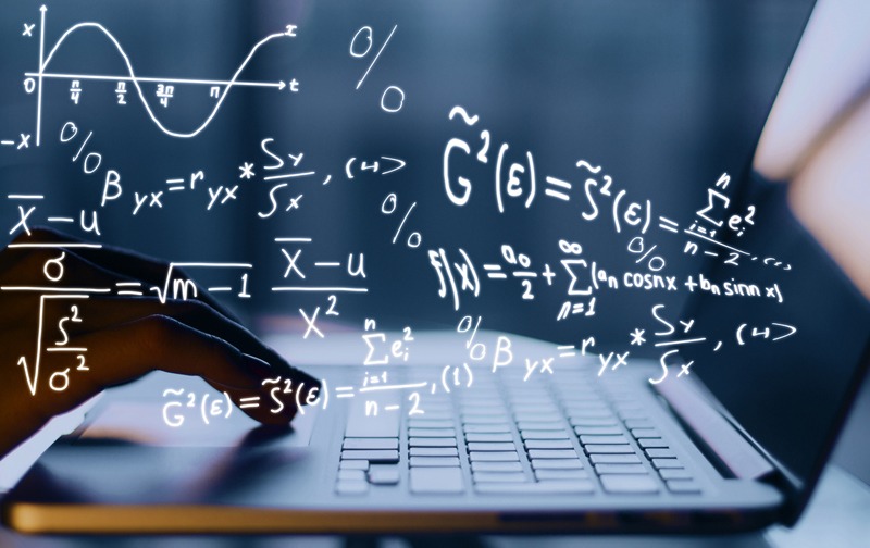 Equations coming out of a laptop