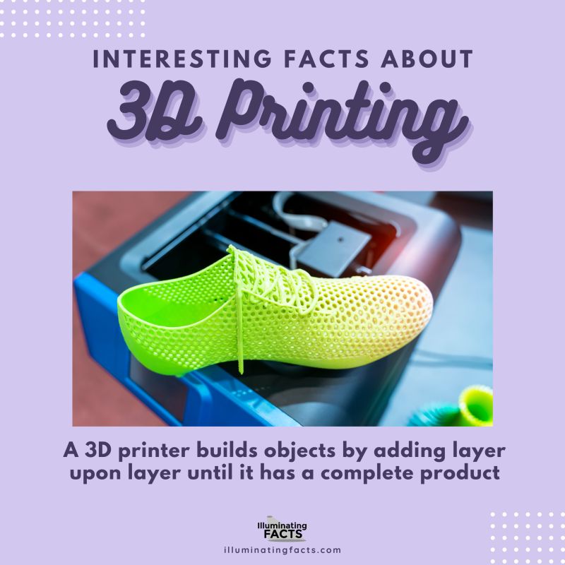 A 3D printer builds objects by adding layer upon layer until it has a complete product