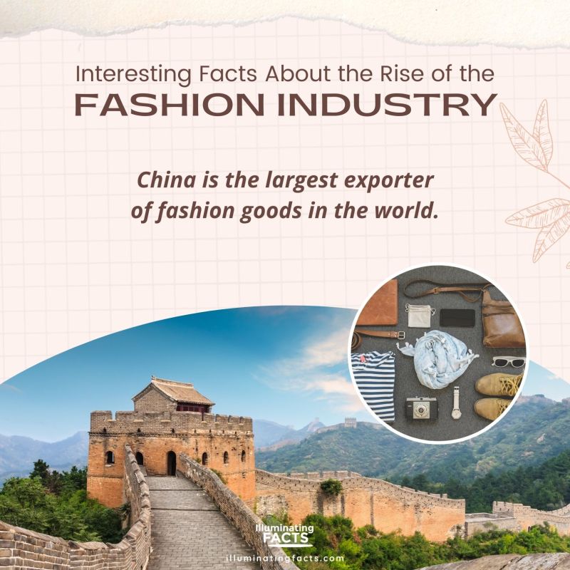 China is the largest exporter of fashion goods in the world