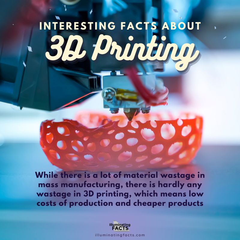 While there is a lot of material wastage in mass manufacturing, there is hardly any wastage in 3D printing, which means low costs of production and cheaper products