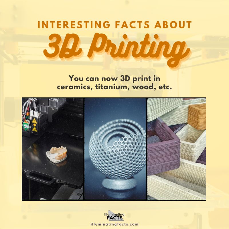 You can now 3D print in ceramics, titanium, wood, etc