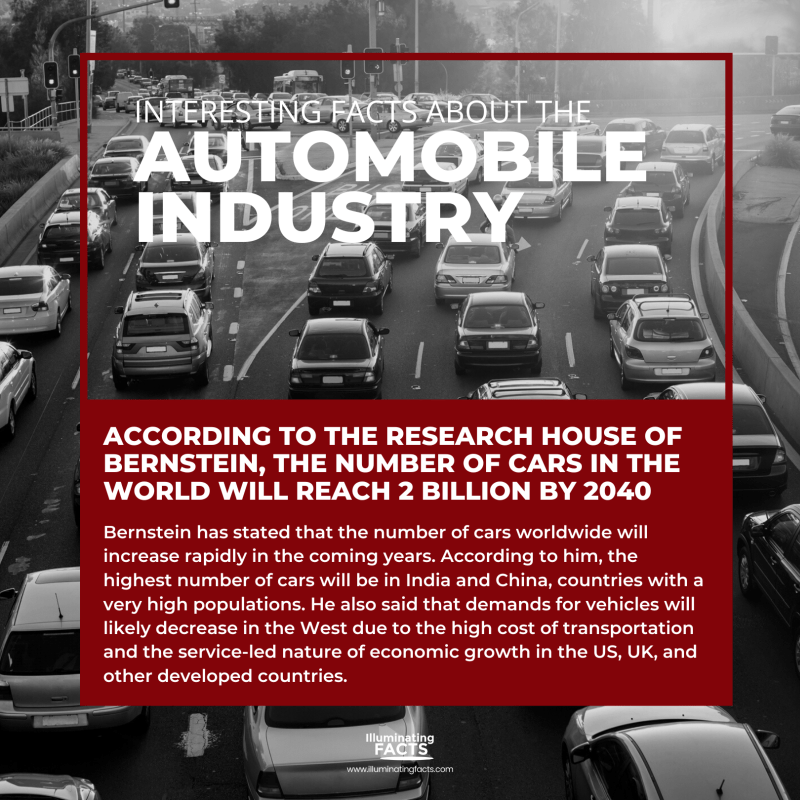 According to the Research House of Bernstein, The Number of Cars In the World Will Reach 2 Billion By 2040