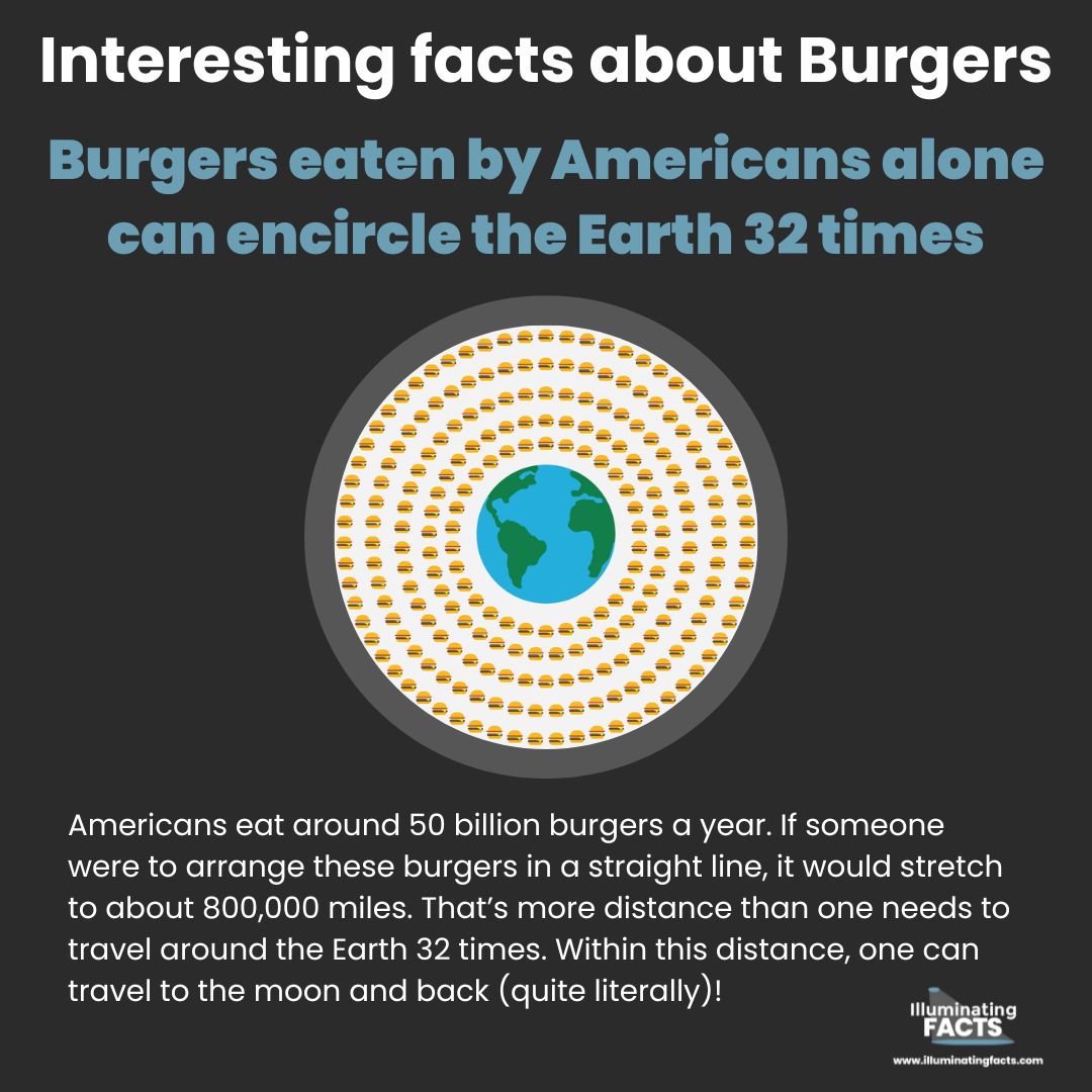 Burgers eaten by Americans alone can encircle the Earth 32 times