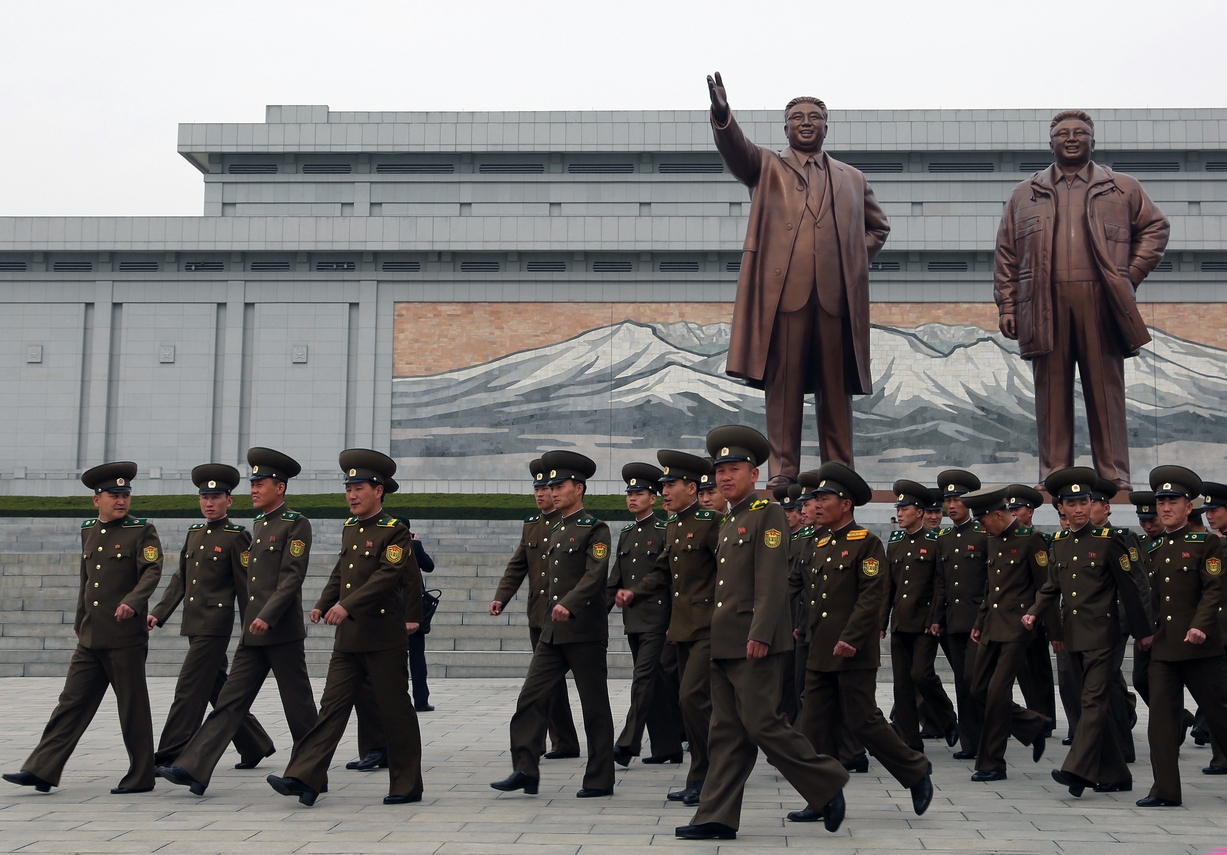 North Korean leaders and soldiers