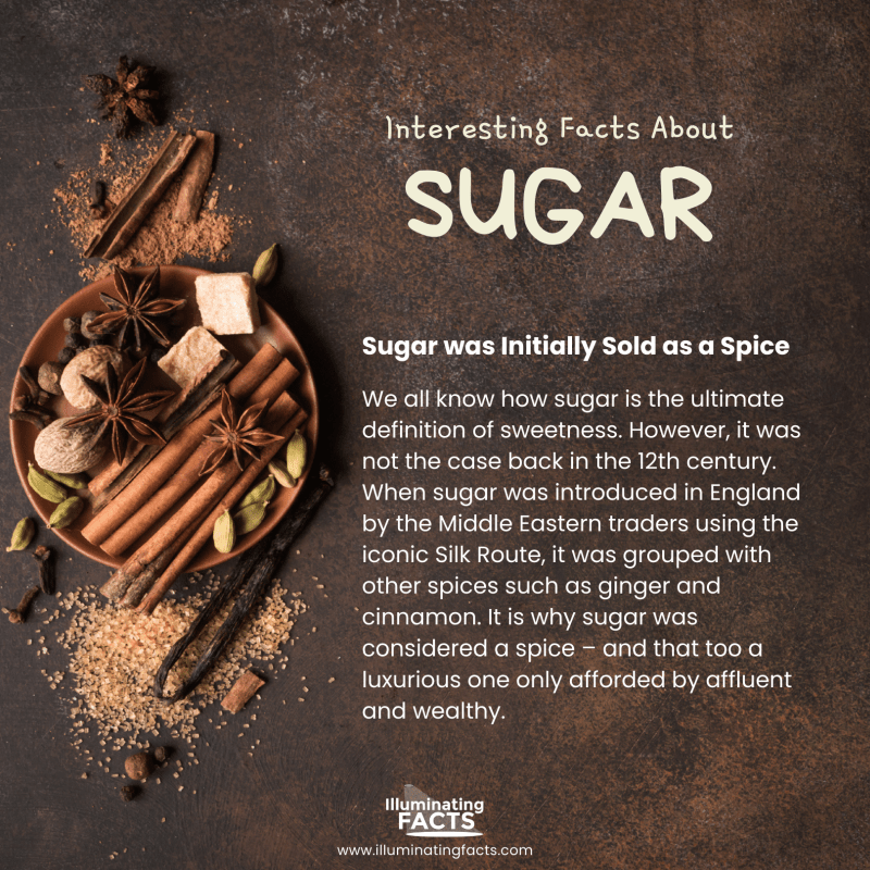 Sugar was Initially Sold as a Spice 