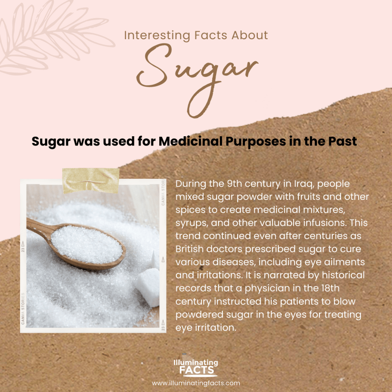 Sugar was used for Medicinal Purposes in the Past 