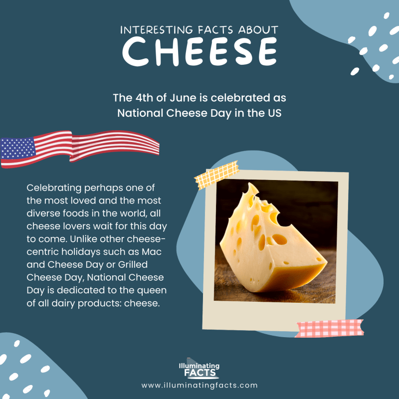 The 4th of June is celebrated as National Cheese Day in the US