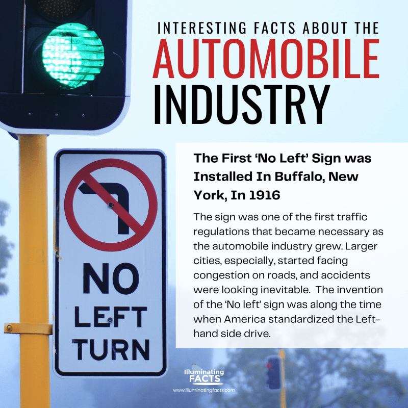 The First ‘No Left’ Sign was Installed In Buffalo, New York, In 1916