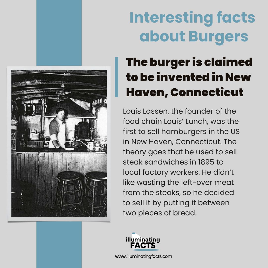 The burger is claimed to be invented in New Haven, Connecticut