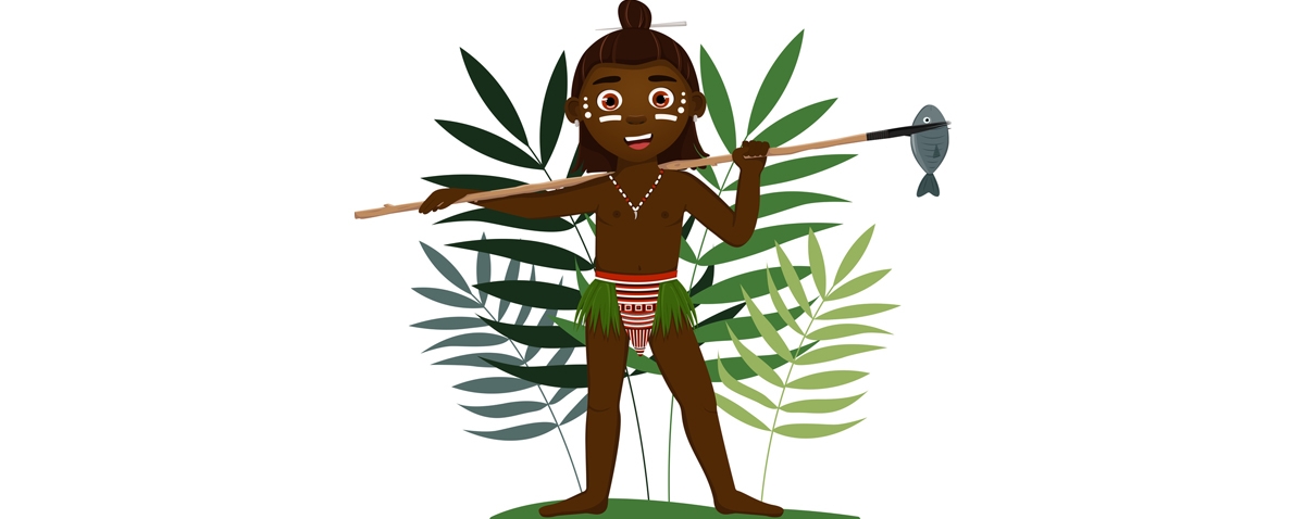 a vector illustration of an Aboriginal person