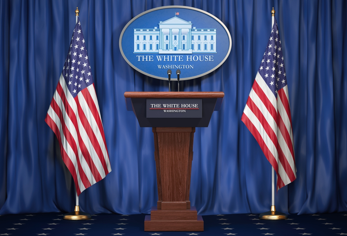 podium in the White House
