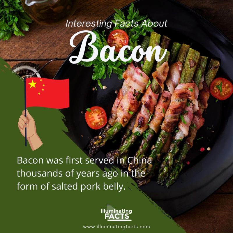 Bacon was first served in China thousands of years ago in the form of salted pork belly