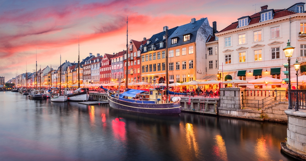 Copenhagen, Denmark at Nyhavn Canal