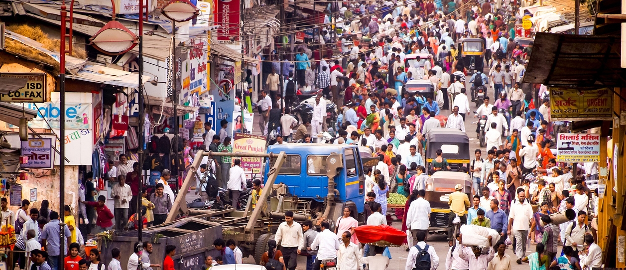 Crowded streets in Mumbai, India's largest city