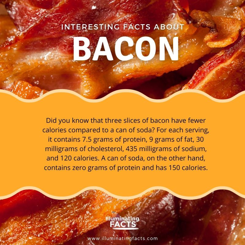 Did you know that three slices of bacon have fewer calories compared to a can of pop