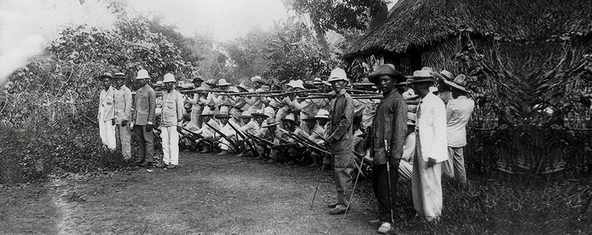Filipino soldiers outside Manila in 1899
