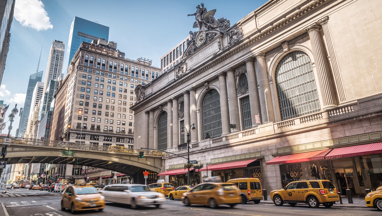 Grand Central Terminal with traffic, New York