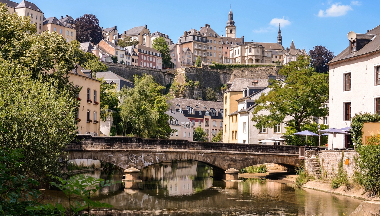 Luxembourg City, Grund, bridge over Alzette river