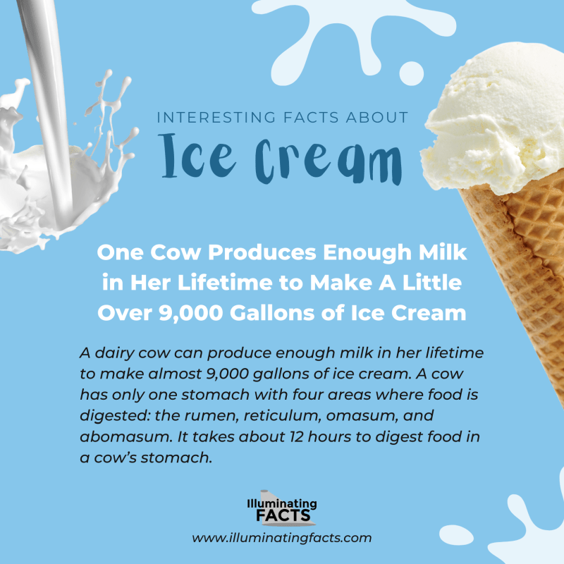 One Cow Produces Enough Milk in Her Lifetime to Make A Little Over 9,000 Gallons of Ice Cream