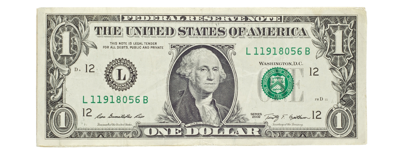 American dollar bill with the picture of George Washington