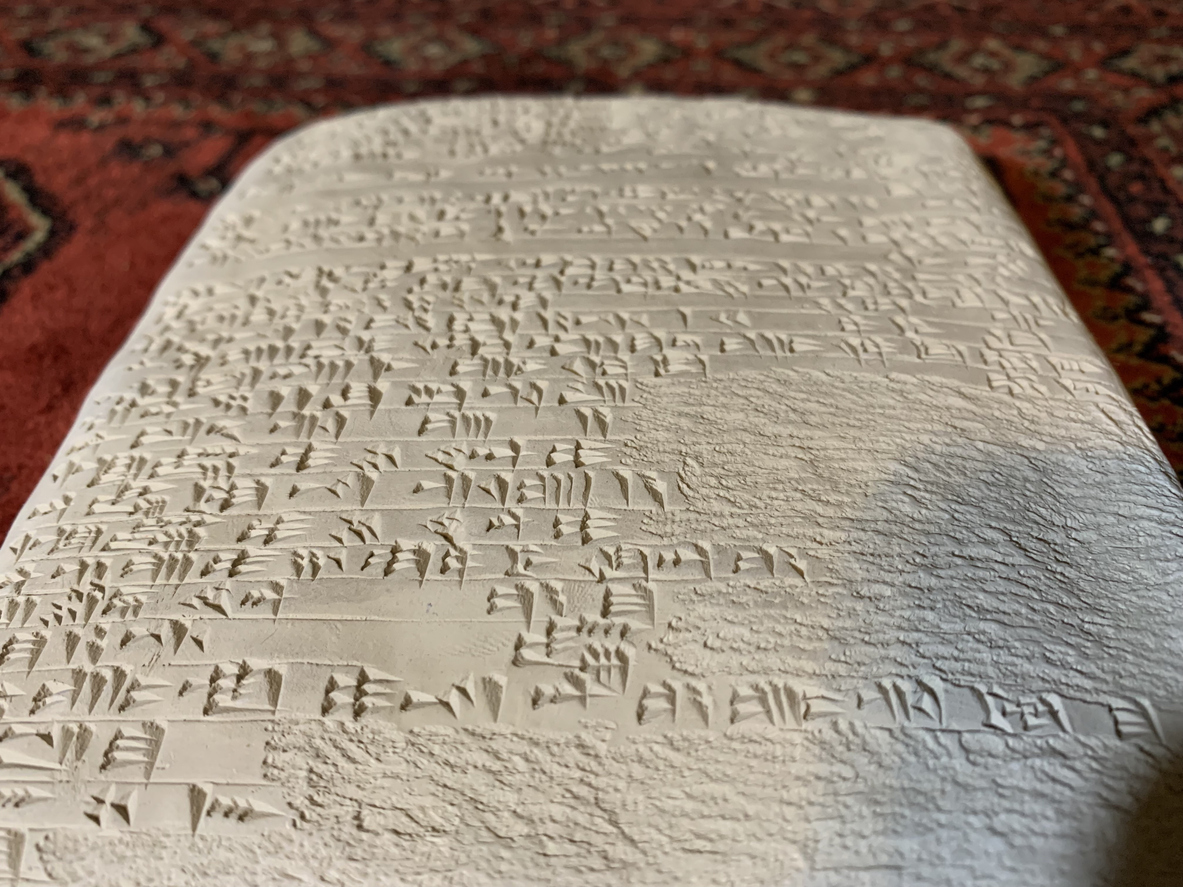 An ancient Babylonian creation story written down in a cuneiform