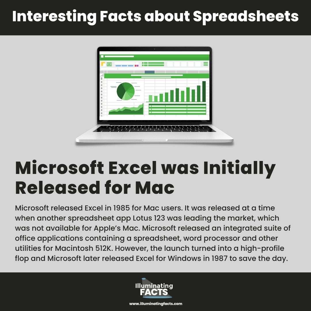 Microsoft Excel was Initially Released for Mac