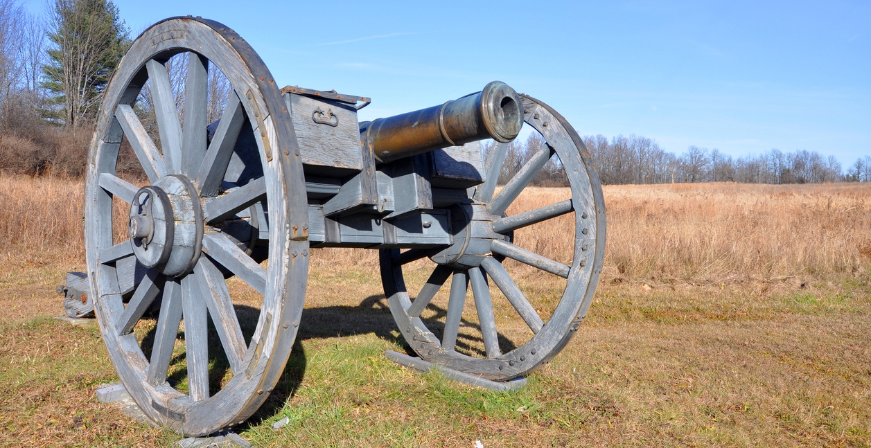 canon displayed in Saratoga National Historic Park, the site of the Battles of Saratoga