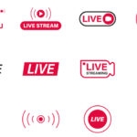 different “Live” stream logos