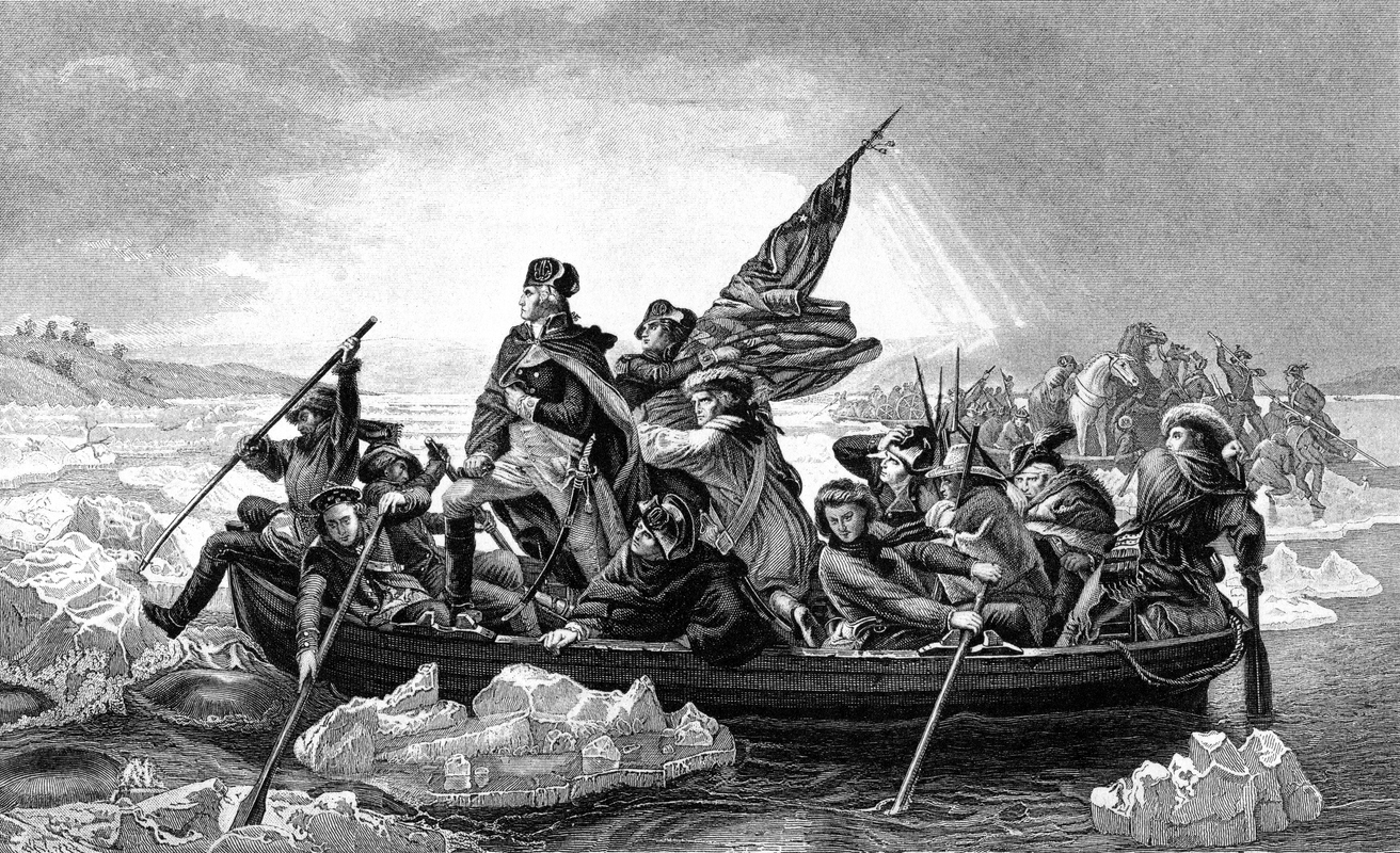 illustration of George Washington crossing the Delaware River