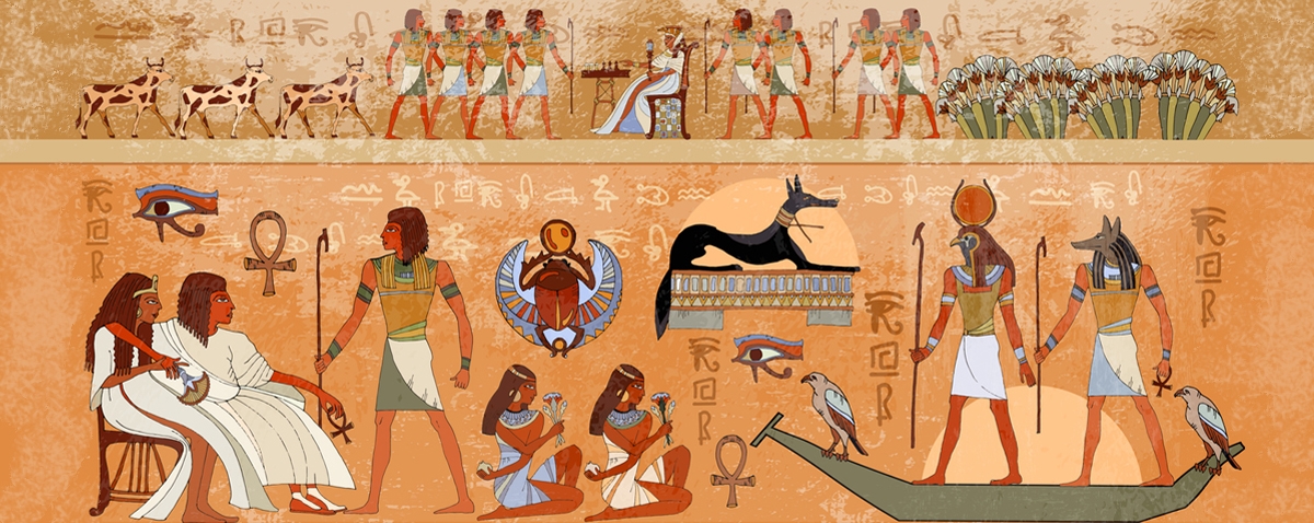 illustration of the ancient Egypt scene